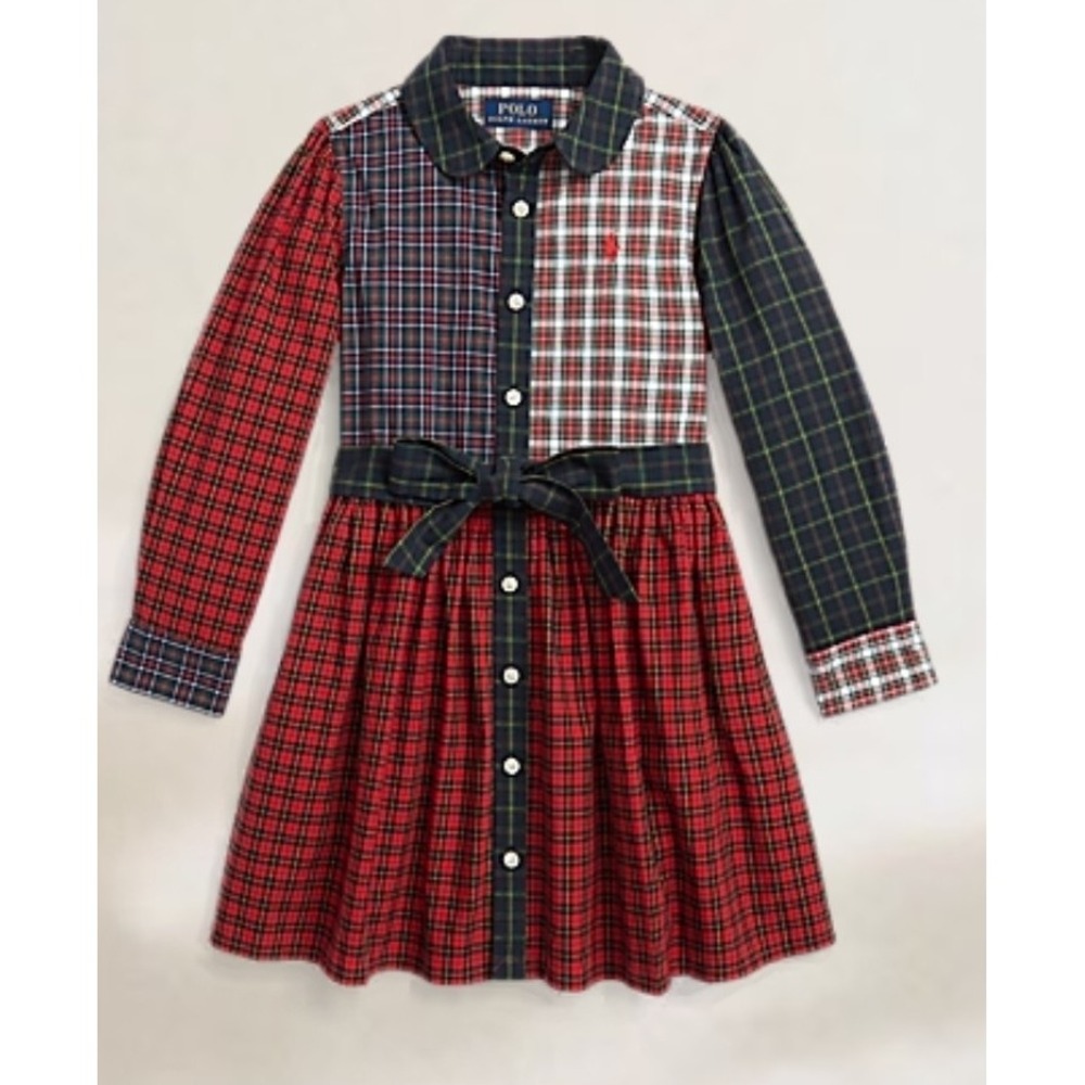 Polo Ralph Lauren Plaid Cotton Fun Shirt Dress Girls Size 6X NWOT